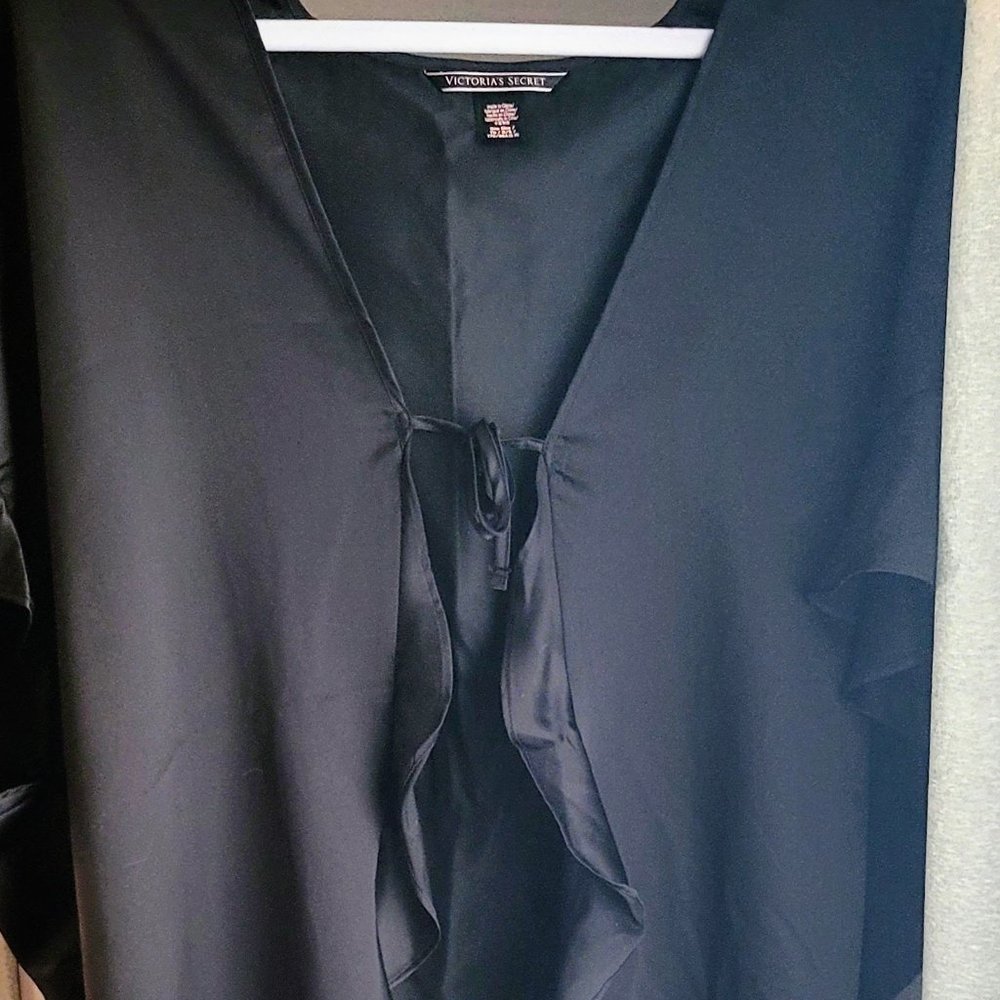 Victoria's Secret black satin robe